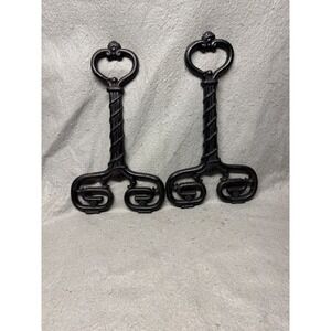 ANTIQUE BRADLEY & HUBBARD CAST IRON ANDIRON FRONTS # 9503